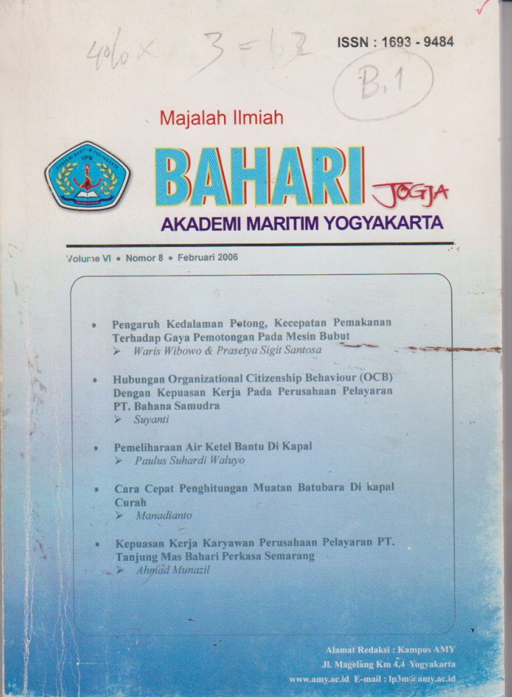 PENGARUH KEDALAMAN POTONG, KECEPATAN PEMAKANAN TERHADAP GAYA PEMOTONGAN PADA MESIN BUBUT